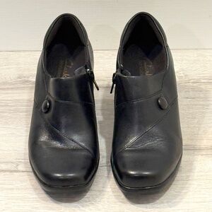 Clarks Bendables Black Leather Ankle Boot Size 7
